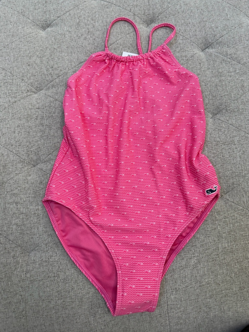 NWT VINEYARD VINES PINK AND WHITE WHALE ONE PIECE BATHING SUIT GIRLS SIZE 10 12